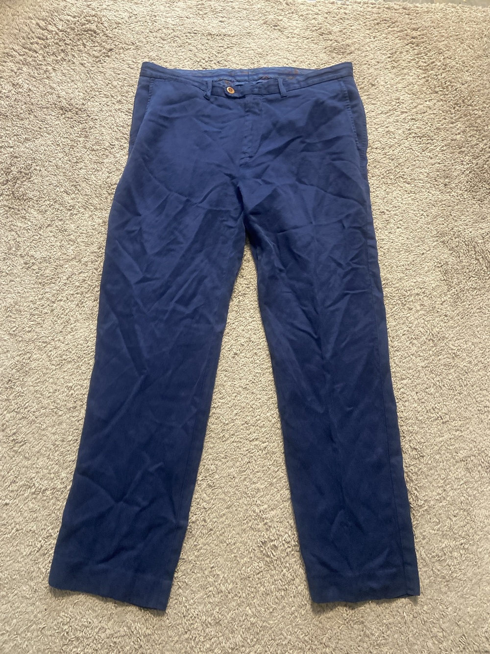 Tommy Bahama Pants Mens 34x30 Blue Linen Lyocell Chino Straight Leg Summer
